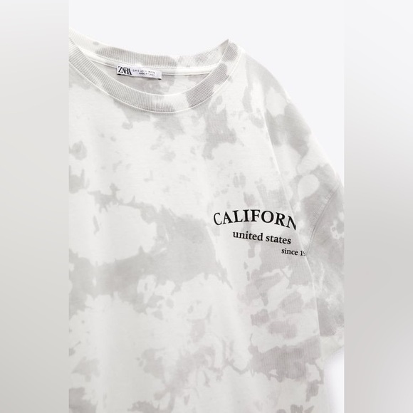 ZARA TIE DYE T-SHIRT WITH TEXT - Picture 12 of 12